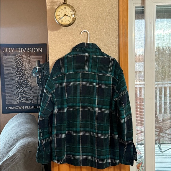 Men's Green Plaid Flannel Jacket - Picture 7 of 7